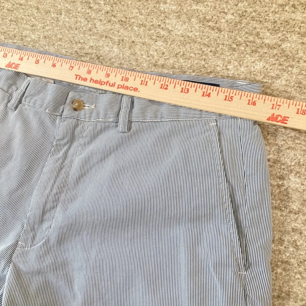 Polo Ralph Lauren Mens 33 (Fit 32) Blue White Pinstripe Classic 6